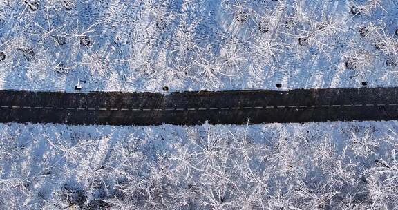 4k长沙湘江江岸雪景航拍