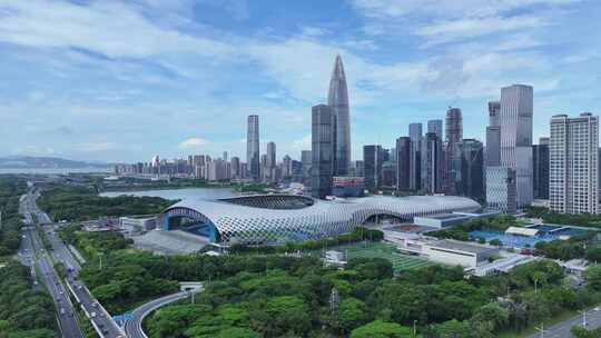 深圳南山春茧体育馆华润春笋大景航拍