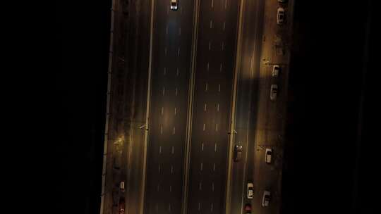 夜晚航拍公路视频素材模板下载