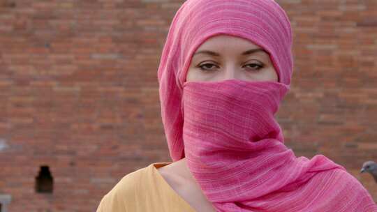 穆斯林，女人，头巾，肖像