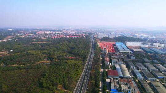 4k宁乡工业园高速公路航拍