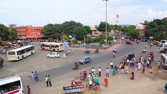 印度拉贾斯坦邦繁忙街道视频素材模板下载