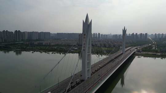 西安渭河元朔大桥4K浐灞灞河航拍2视频素材模板下载