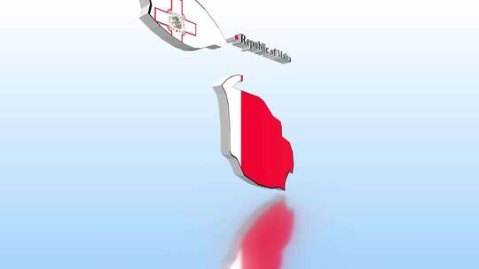 马耳他国旗地图视频素材模板下载