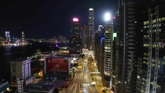 香港城市夜景航拍