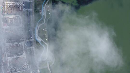 【4K30帧】上海滴水湖北岛穿云航拍