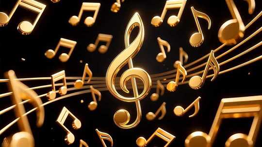 360度循环金色音符4K
