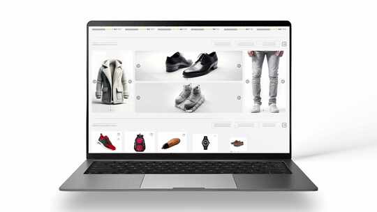男装网站动画。电子商务和购物产品。服装销
