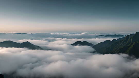云雾缭绕秦岭山脉视频素材模板下载