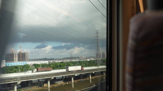 高铁列车车窗视角景观