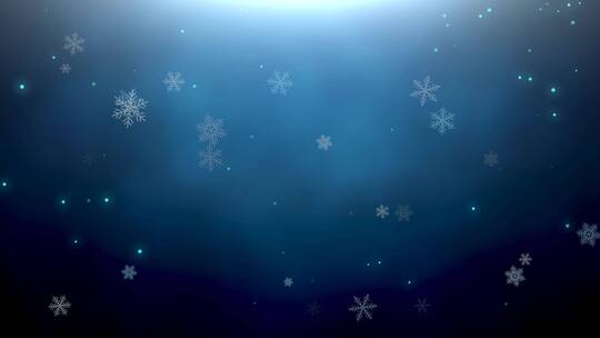 4K雪花粒子飘落新年贺卡制作蓝色背景视频素材模板下载