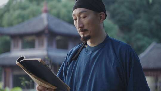 唐朝古代古装古人读书看书