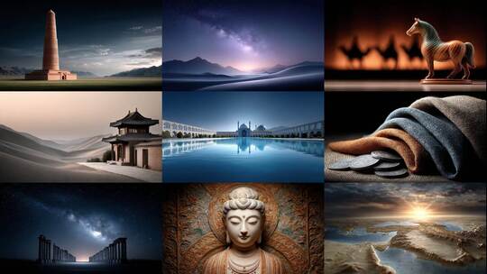 丝绸之路千年文明史诗画卷高清在线视频素材下载