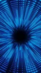 垂直视频抽象蓝色霓虹灯数字线条隧道走马灯