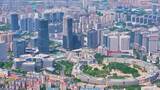 山东省济南市高新区大景全景航拍高楼大厦摩高清在线视频素材下载
