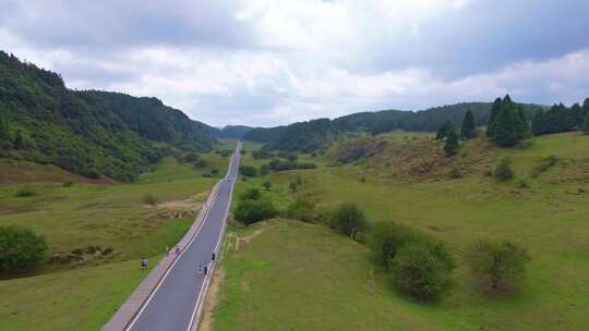 重庆武隆仙女山森林公园网红波浪公路小火车