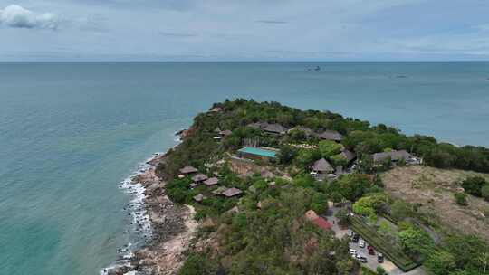 泰国苏梅岛海滩海湾航拍自然景观