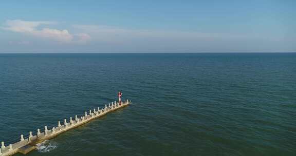 海岛灯塔航拍