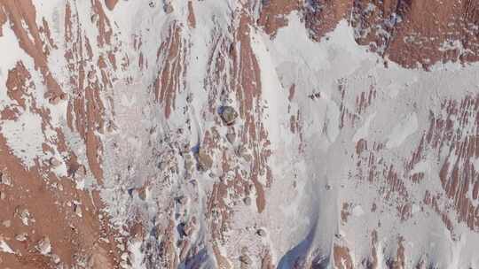 航拍乌兰察布大红山地质公园 沙漠戈壁
