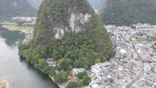 航拍广西桂林阳朔风景