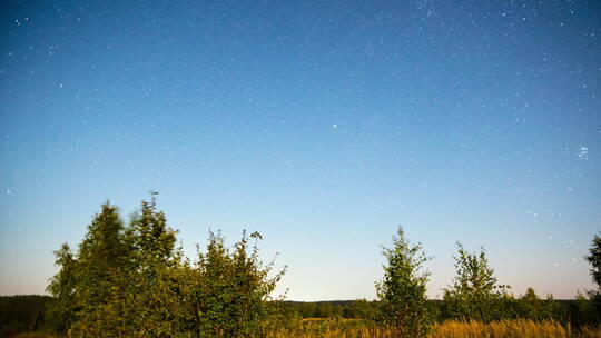 星光灿烂的乡村夜景延时