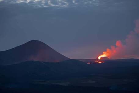 冰岛，火山，喷发，烟雾