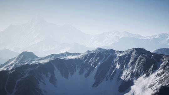 4K航拍雪山山顶山峰登山山脉