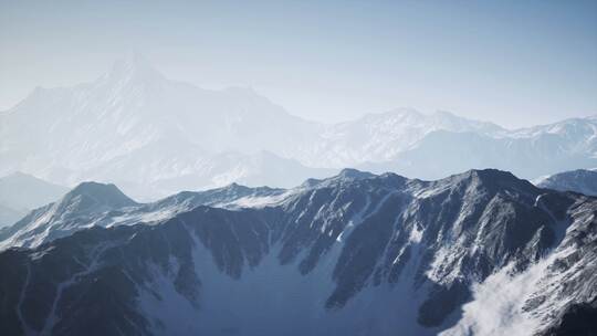 4K航拍雪山山顶山峰登山山脉视频素材模板下载