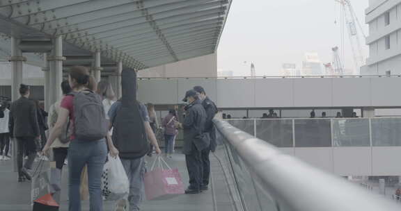 香港中环人行天桥街景