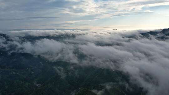 大雾清晨云雾大山云海森林自然云山脉山区