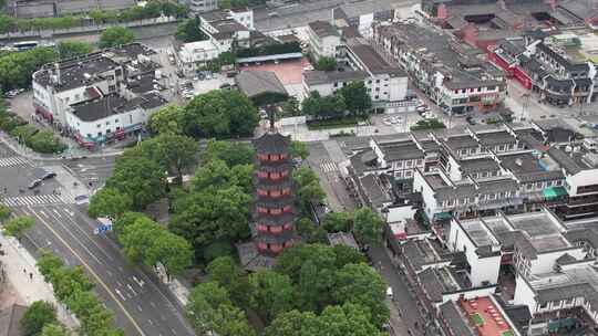 浙江宁波天封塔古建筑航拍