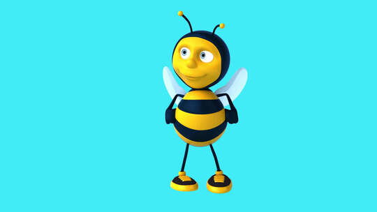 带拇指上下的有趣3D卡通蜜蜂（包括alp