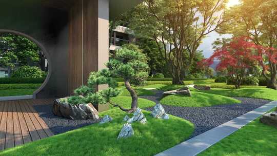 3D三维新中式园林景观