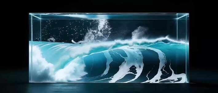 透明容器内海浪模拟效果