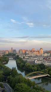 京杭大运河杭州城市日转夜延时