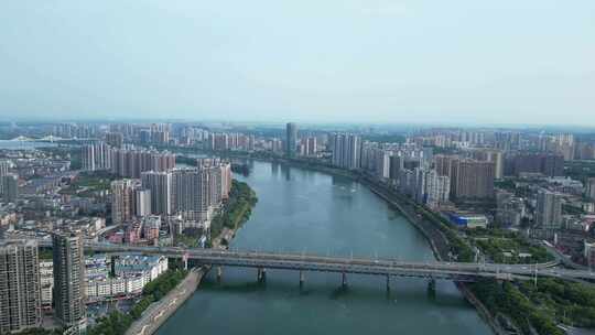 衡阳城区湘江两岸航拍