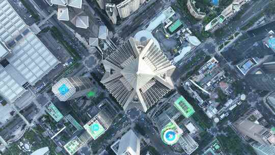 深圳平安金融中心高视角航拍俯视