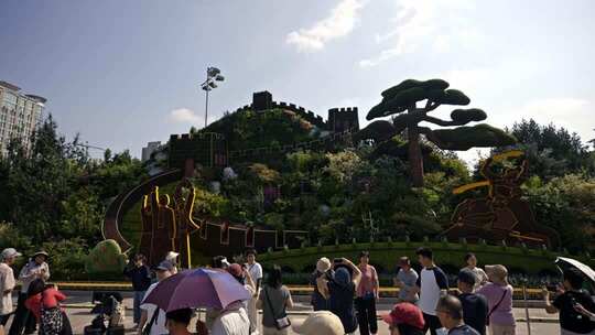 抗战胜利80周年长安街主题花坛