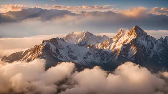 雪山云海壮丽全景