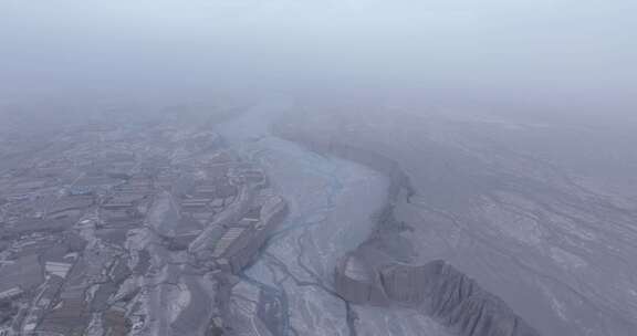 甘肃洪水河峡谷航拍