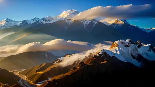 雪山山峰山脉风景