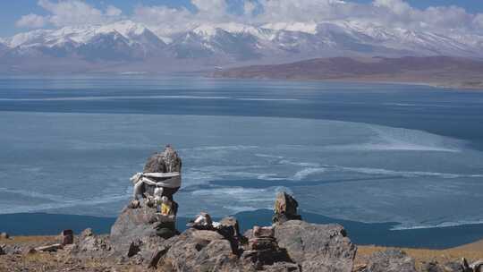 河流湖泊雪山延时摄影