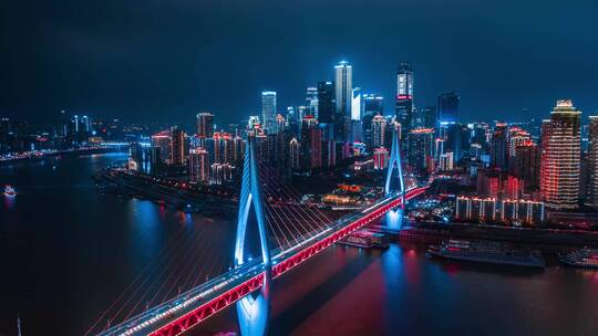 夜幕降临，华灯初上，山城重庆的夜特别的美视频素材模板下载