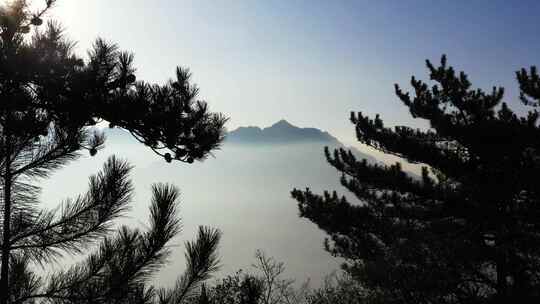 航拍秦岭山脉秋季风景云海