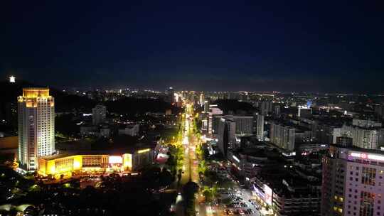 航拍台州城市夜景