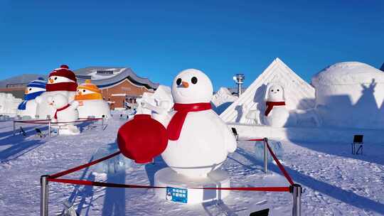 大众冰雪季海拉尔体育场馆雪雕