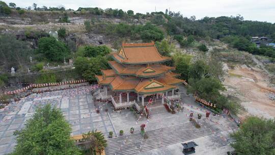 厦门航拍梅山寺建筑景观