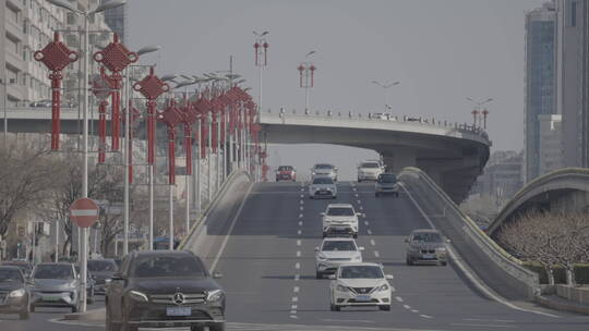 新年城市街道 过年热闹街道 街道灯笼