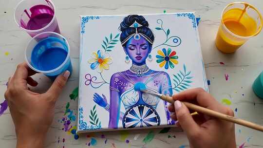 人物手绘艺术画作素材