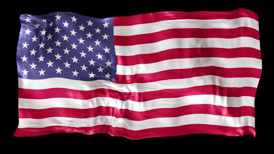动画，挥舞美国国旗，美国，在黑色背景。